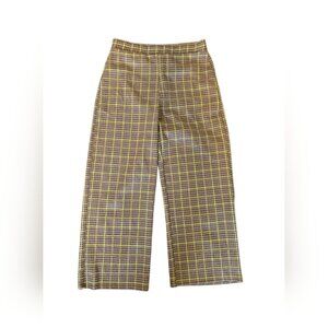 Zara Plaid Retro Inspired 60s Highwaisted Wide Leg Maude Capri Length Size S